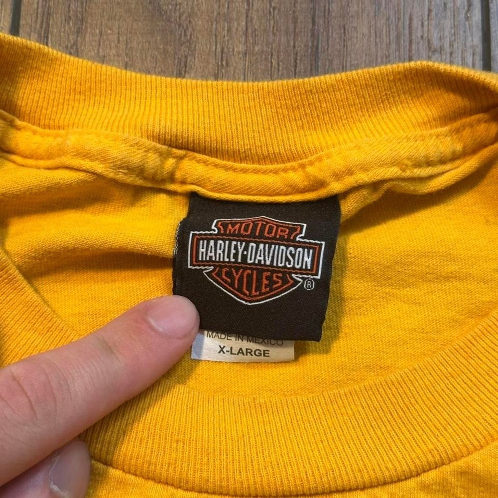 Vintage Harley Davidson Yellow T Shirt Men's XL Four‎ River Paducah Grand Rivers - Picture 4 of 5